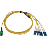Tripp Lite N390X-02M-8L-AP 400G Singlemode 9/125 OS2 Switchable Fiber Optic Cable (12F MTP/MPO-APC to 4x Duplex LC/UPC F/M) LSZH Yellow 2 m (6.6 ft.)