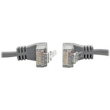Tripp Lite N201-SR1-GY Right-Angle Cat6 Gigabit Snagless Molded Slim UTP Ethernet Cable (RJ45 M/M) Gray 1 ft. (0.31 m)