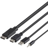 Belkin F1DN2CC-HHPP10T TAA Dual (1) HDMI-HDMI (1) DP-DP/USB/AU CBL