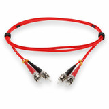 AddOn ADD-ST-ST-3M6MMFP-RD 3m ST (Male) to ST (Male) Red OM1 Duplex Plenum-Rated Fiber Patch Cable