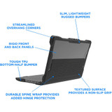 MAXCases Extreme Shell-S Case for Lenovo 300e Gen 2 Yoga Chromebook - Black/Clear