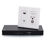 C2G 31011 HDBaseT + USB-C, 3.5mm, and USB-B to A over Cat Extender Wall Plate Transmitter to Box Receiver - 4K