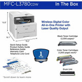 Brother MFC-L3780CDW Wireless Digital Color All-in-One Printer with Laser Quality Output, Copy, Scan, and Fax, Single Pass Duplex Copy and Scan, Duplex and Mobile Printing, Gigabit Ethernet