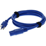 AddOn Power Cord - 8ft - NEMA 5-15P Male to C15 Female - 14AWG - 100-250V at 15A - Blue