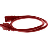 AddOn Power Cord - 15ft - C14 Male to C15 Female - 14AWG - 100-250V at 15A - Red
