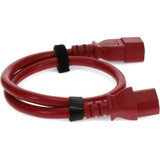AddOn Power Cord - 2ft - C13 to C14 (Locking) - 18AWG - 10A 100-250V - Red