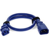 AddOn Power Cord - 2ft - C13 to C14 (Locking) - 18AWG - 10A 100-250V - Blue