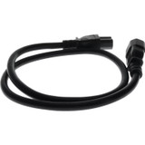AddOn Power Cord - 3ft - C14 Male to C15 Female - 14AWG - 100-250V at 15A - Black