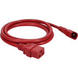 AddOn Power Cord - 8ft - C14 Male to C19 Female - 14AWG - 100-250V at 15A - Red