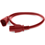 AddOn Power Cord - 6ft - C14 Male to C15 Female - 14AWG - 100-250V at 15A - Red