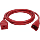 AddOn Power Cord - 15ft - C14 Male to C19 Female - 14AWG - 100-250V at 15A - Red