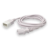 AddOn Power Cord - 6ft - C13 Female to C14 Male - 18AWG - 100-250V at 10A - White