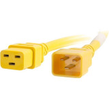 C2G Power Cord - 1ft - 12AWG - C20 to C19 - Yellow