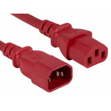 ENET Standard Power Cord - 4ft - C13 Female to C14 Male - 18AWG - 10A 250V - Red