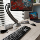 Chief Kontour Single Arm Desk Mount - For Displays 10-38" - Silver