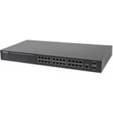 Manhattan 24-Port Gigabit Ethernet PoE+ Web-Managed Switch with 2 SFP Ports