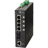 Omnitron Systems RuggedNet Managed Industrial Gigabit PoE+, SM SC, RJ-45, Ethernet Fiber Switch