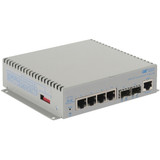 Omnitron Systems OmniConverter 10G/M, 2xSFP/SFP+, 8xRJ-45, 1xDC Powered Commercial Temp