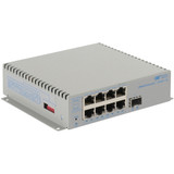 Omnitron Systems 9459-0-18-1 OmniConverter Unmanaged Gigabit PoE+ - SFP - RJ-45 - Ethernet Fiber Switch