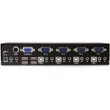 StarTech.com 4 Port Rack Mountable USB KVM Switch With Audio and USB 2.0 Hub - KVM / audio / USB switch - USB - 4 ports - Rack Mountable - 1 local user - 1U