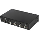 StarTech.com 4 Port DisplayPort KVM Switch - 4K 60Hz - Single Display - UHD DP 1.2 USB KVM Switch with USB 2.0 Hub & Audio - TAA Compliant