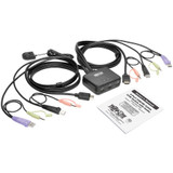 Tripp Lite 2-Port USB/HD Cable KVM Switch with Audio/Video Cables and USB Peripheral Sharing