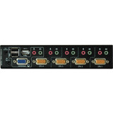 Tripp Lite 4-Port Desktop KVM Switch Audio, 2-Port USB, On-Screen Display & Cables