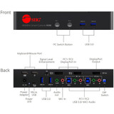 SIIG 2 Port 4K 60Hz DisplayPort 1.2 KVM Switch with USB 3.0 and Multi-Media ports