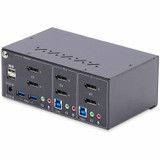 StarTech.com 2-Port Dual-Monitor DisplayPort KVM Switch, 4K 60Hz, 2x USB 5Gbps Ports, Hotkey/Push-Button Switching, TAA Compliant