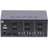 StarTech.com 2-Port Dual-Monitor DisplayPort KVM Switch, 4K 60Hz, 2x USB 5Gbps Ports, Hotkey/Push-Button Switching, TAA Compliant