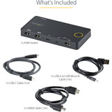 StarTech.com 2 Port Hybrid USB-A + HDMI & USB-C KVM Switch, Single 4K 60Hz HDMI 2.0 Monitor, Compact Desktop and/or Laptop HDMI KVM Switch