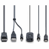 StarTech.com 2-Port Hybrid USB-C DisplayPort Cable KVM Switch, 4K 60Hz, Compact KVM with 6ft/1.8m USB-A & 4ft/1.2m USB-C Integrated Cables