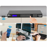 SIIG 8x8 HDMI 4K60Hz Matrix Switcher with LCD - 18Gbps- Downscaling- EDID Management - ARC- Audio Embedded/Extraction