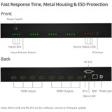 SIIG 4x4 HDMI 2.0 4K HDR Matrix Switch with Cloud Control