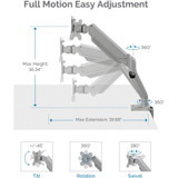 Fellowes Platinum Series Single Monitor Arm - Silver