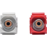 Tripp Lite A050-000-ST-KJ RCA Female Audio to Screw Terminal Keystone Jack Kit Red/White