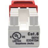 Tripp Lite N238-001-RD Cat6 Cat5e 110 Style Punch down Keystone Jack RJ45 Red TAA GSA