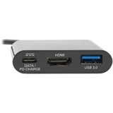 Tripp Lite U444-06N-H4UB-C USB C to HDMI Multiport Adapter w/ USB Hub - HDMI - PD Charging USB Type C - USB-C Thunderbolt 3 Compatible