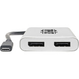 Tripp Lite MTB3-002-DP Dual-Monitor Thunderbolt 3 to DisplayPort Adapter 4K/5K @ 60 Hz M/2xF 4:4:4 Silver