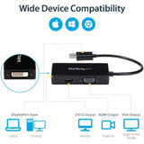 StarTech DP2VGDVHD Travel A/V adapter: 3-in-1 DisplayPort to VGA DVI or HDMI converter