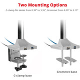 SIIG Dual Monitor Gas Spring Desk Mount with USB Port - 17" to 32"