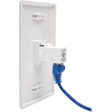 Tripp Lite N235-001-WH-6AD Cat6a Straight-Through Modular In-Line Snap-In Coupler with 90-Degree Down-Angled Port White (RJ45 F/F)
