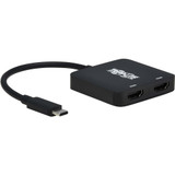 Tripp Lite U444-2H-MST4K6 USB-C Adapter Dual Display 4K 60 Hz HDMI HDR 4:4:4 HDCP 2.2 DP 1.4 Alt Mode Black