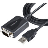 StarTech 1P3FPC-USB-SERIAL 3ft (1m) USB to Serial Cable with COM Port Retention - DB9 Male RS232 to USB Converter - USB to Serial Adapter - Prolific IC