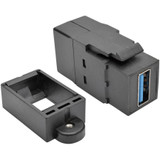 Tripp Lite U325-000-KP-BK USB 3.0 Keystone Panel Mount Coupler F/F All in One Black - USB