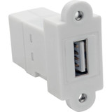 Tripp Lite U060-000-KP-WH USB 2.0 Panel Mount Coupler Keystone Jack White F/F All-In-One