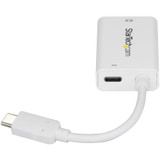 StarTech CDP2VGAUCPW USB C to VGA Adapter with 60W Power Delivery Pass-Through - 1080p USB Type-C to VGA Video Converter w/ Charging - White
