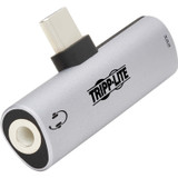 Tripp Lite U437-001-C-V2 USB-C to 3.5 mm Headphone Jack Adapter for Hi-Res Stereo Audio - PD 3.0 and QC 2.0 Charging - Silver