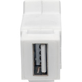 Tripp Lite U060-000-KPA-WH USB 2.0 All-in-One Keystone/Panel Mount Angled Coupler (F/F) - White