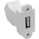 Tripp Lite U060-000-KPA-WH USB 2.0 All-in-One Keystone/Panel Mount Angled Coupler (F/F) - White